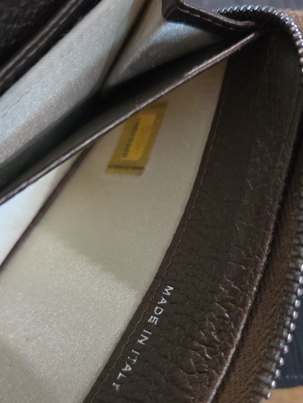 CHANEL Metallic Brown Leather Zip Wallet & Card Holder with CC Charm - Picture 9 of 13